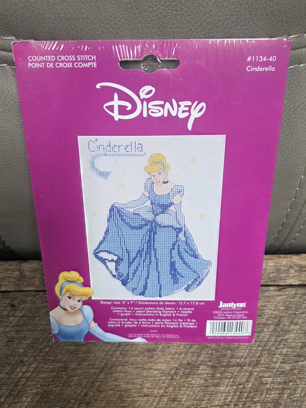 Janlynn Disney Cinderella Counted Cross Stitch Kit #1134-40 New 5x7 Bin 1H